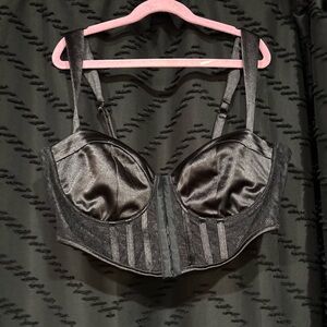 Forever 21 Elegant Black Satin Bustier